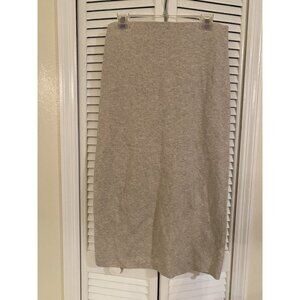 COS Heather/Tan Light Cotton Stretch Skirt Sz S Elasticated Waist Back Split